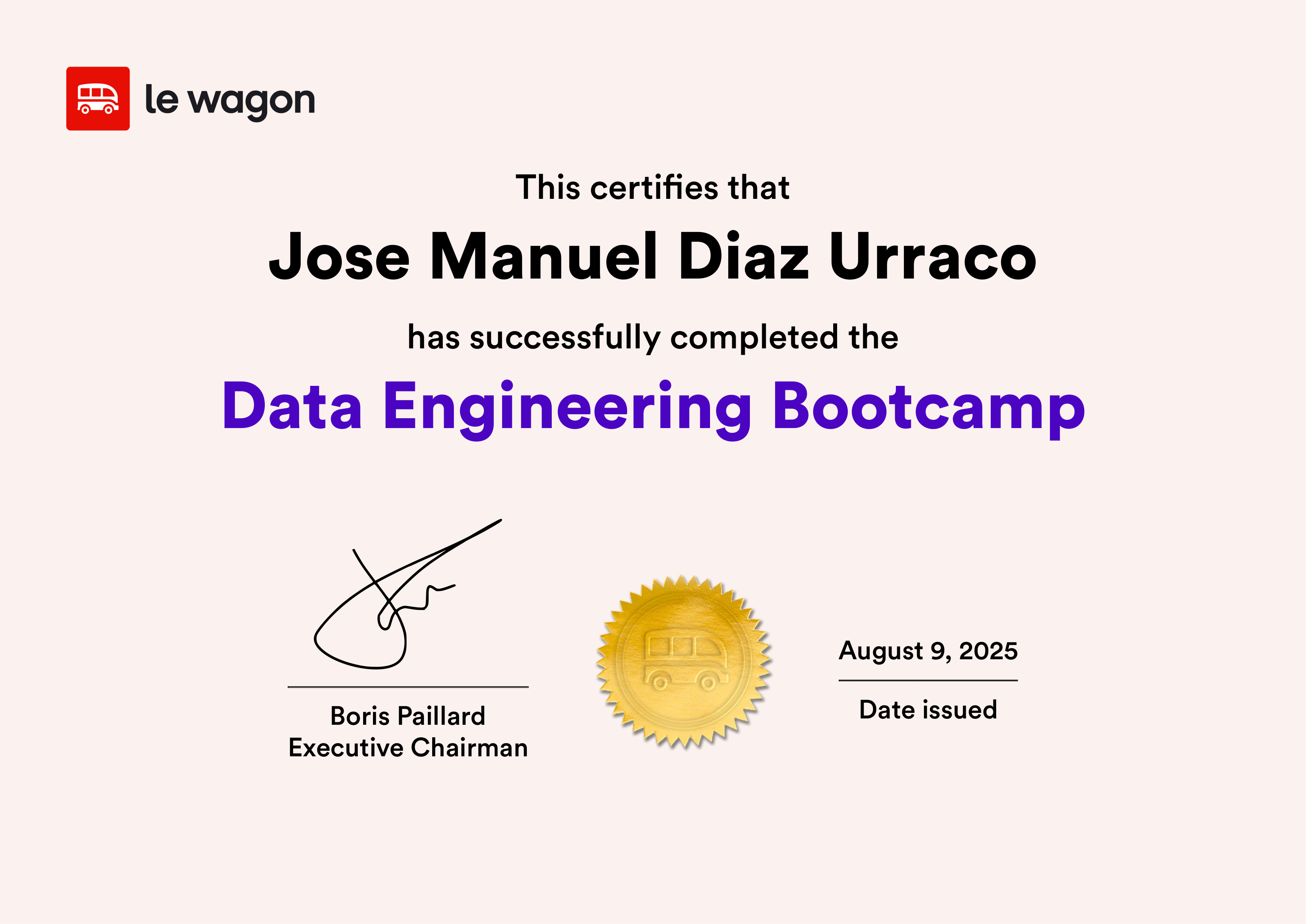 Data Engineering Bootcamp at Le Wagon