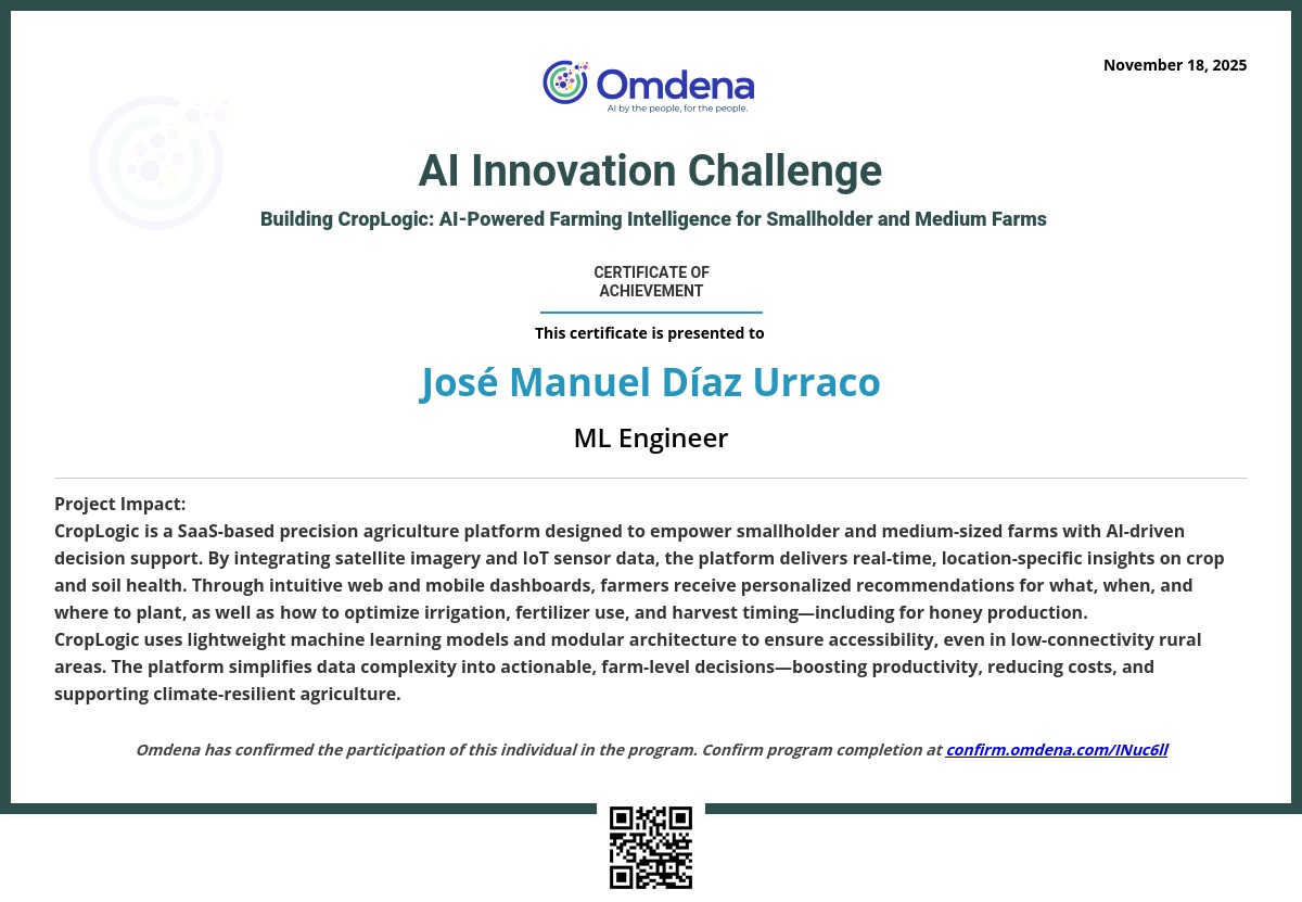 Omdena — AI Innovation Challenge (CropLogic)